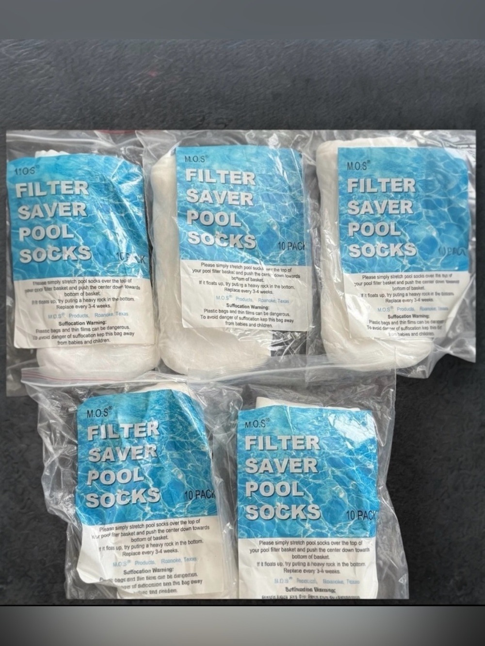M.O.S. Pool Skimmer Socks Filter Savers Bulk 5 Packs of 10 Ultra Fine Mesh New